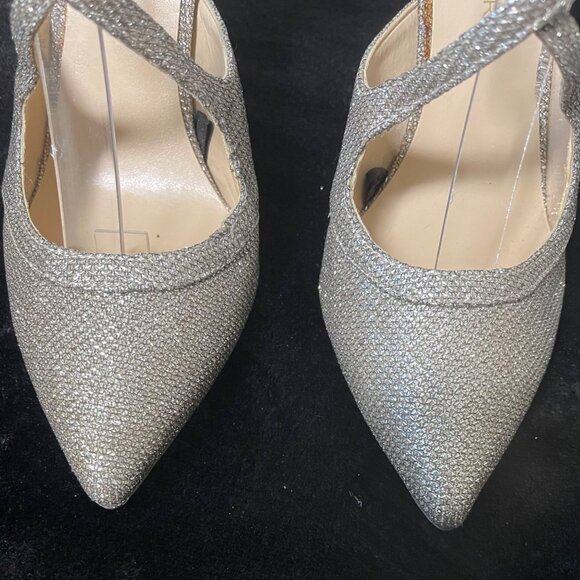 Marc Fisher Nagida Silver Sparkly Heels Women 6M Pointed Toe Stiletto Dress Shoe - Picture 14 of 16